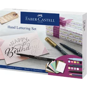 Набор для каллиграфии Faber-Castell 12 цветов пигментных чернил коралловый циан зеленый металлический черный