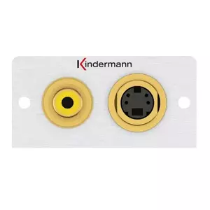 S-Video + RCA Socket-outlet Kindermann 7444000505 Aluminium 50mm