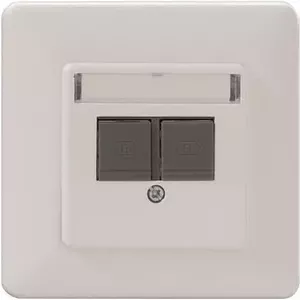 Network faceplate Rutenbeck UM Cat.6Aiso-UMD 2 Up — keystone ports for Cat6A connections