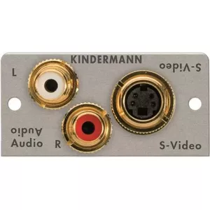 Faceplate snap-in Kindermann 7444-531 — RCA x2 and Mini-DIN 4-pin connectors