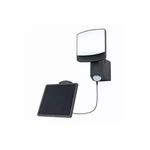 Lutec SUNSHINE SOL7W Solar LED Wall Light, 500lm, 5000K, IP54, PIR Motion Sensor, 1500mAh