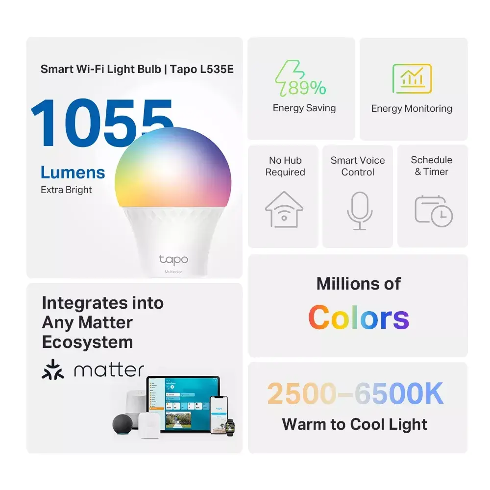 Viedā spuldze TP-Link Tapo Smart WiFi Light Bulb Photo 2