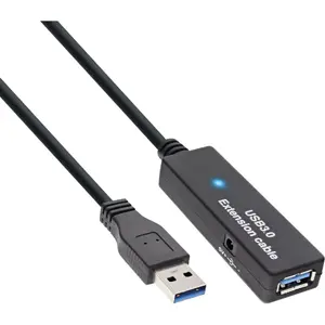 InLine USB3.2 Gen.1 активный удлинитель кабель Type A male/female черный 20м