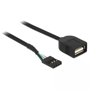USB kabelis DeLOCK 83825 USB 2.0 0.4 m melns