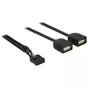 USB Cable DeLOCK 83823 USB 2.0 0.4 m 2 x USB A Black