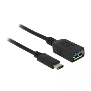 USB kabelis DeLOCK 65634 0.15m USB 3.1 USB C USB A melns