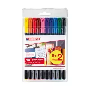 Marķieri Edding Fasermaler 1200 komplekts, melni, 10 gab. — modelis 41-1200-10-999