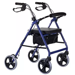 Rehabilitācijas stends Mobilex PPC021 — regulējama augstuma, salokāms alumīnija, maksimālā slodze 150 kg, sēdekļa platums 36 cm, 4 riteņi (20 cm)