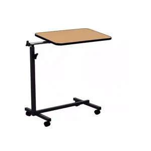 Gultas galdiņš HERDEGEN EASY — regulējams augstums 70–105 cm, taisnstūra virsma 600×400 mm, bērzs, fiksējami riteņi