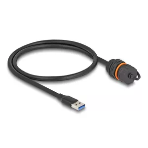 DeLOCK USB kabelis USB Type-A vīriešu uz sieviešu 5 Gbps 60 cm melns IP68