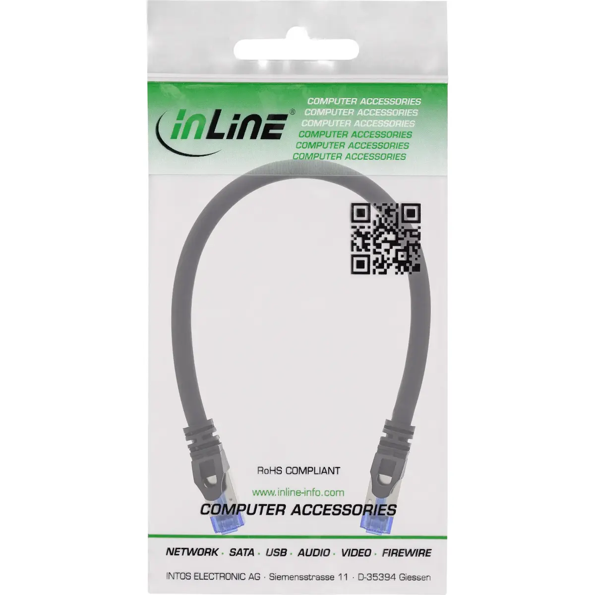 Армированный сетевой кабель InLine Cat.6A U/FTP RJ-45 черный Photo 4