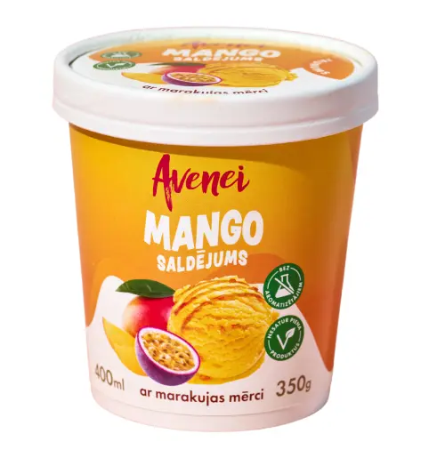 Avenei Mango saldējums ar marakujas mērci