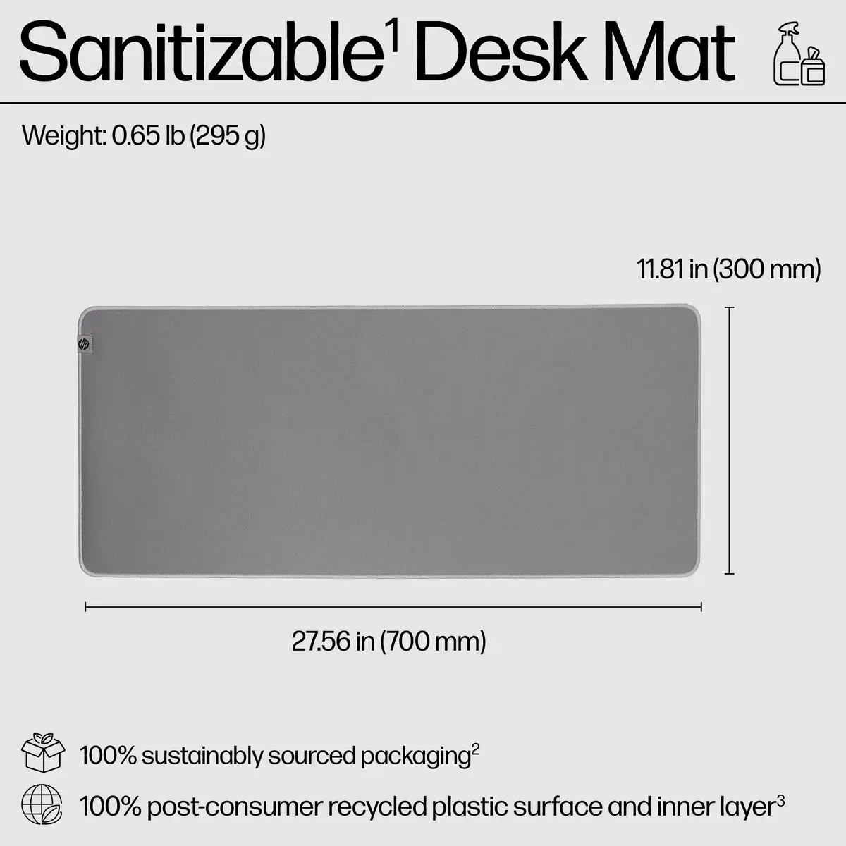 HP 205 Sanitizable Desk Mat Grey Photo 2