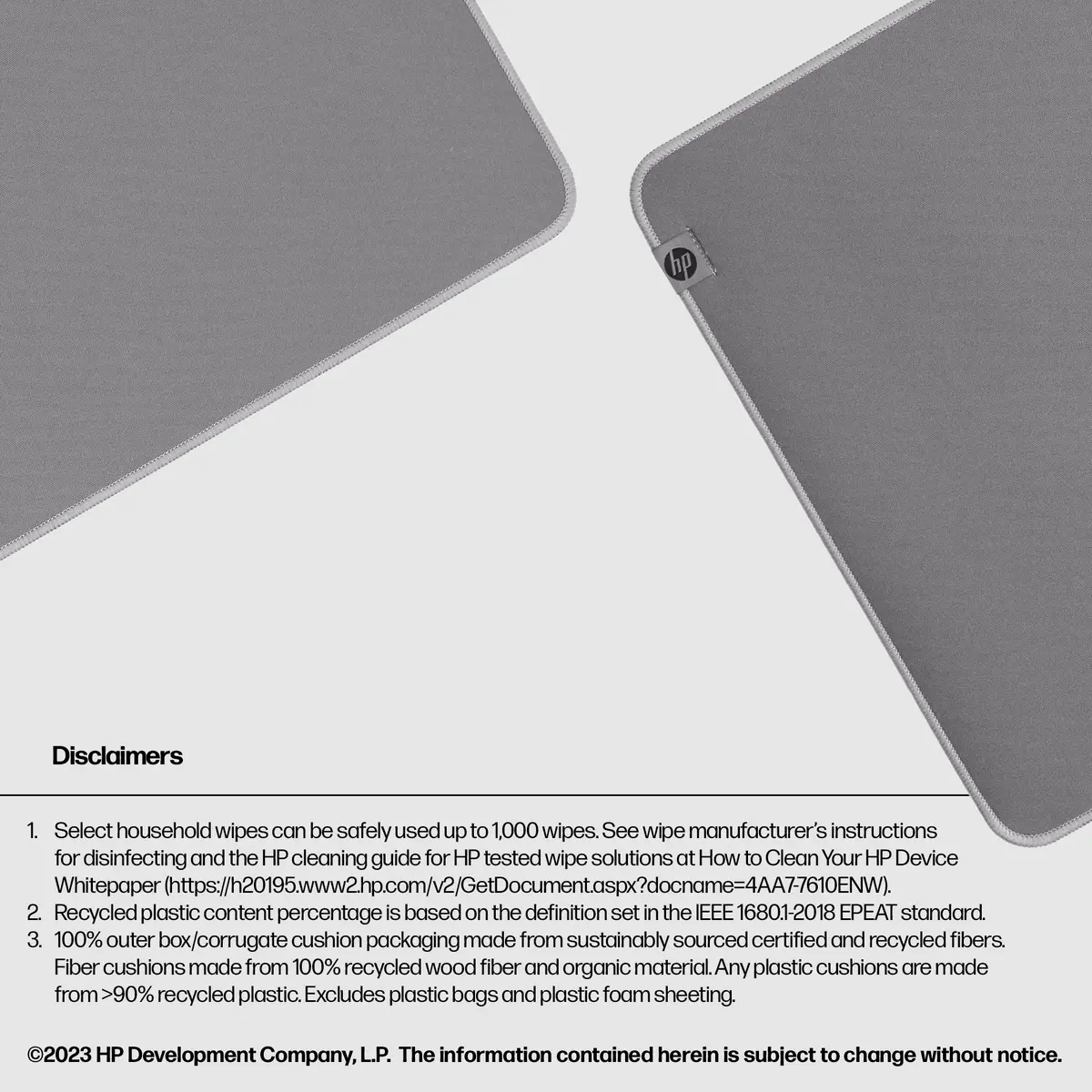 HP 205 Sanitizable Desk Mat Grey Photo 5