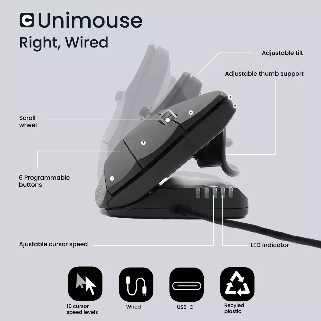 Мышь Contour Design Unimouse Right Hand Photo 4