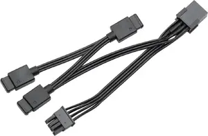Signal splitter cable ek water blocks EK-Loop OmniLink D-RGB 10cm Black, 1-to-2 D-RGB splitter