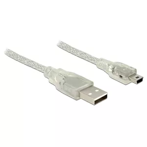 USB Cable DeLOCK 83908 USB 2.0 3m USB A Mini-USB B Transparent
