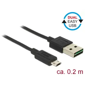 USB cable DeLOCK 84804 USB 2.0 0.2 m USB A Micro-USB B Black