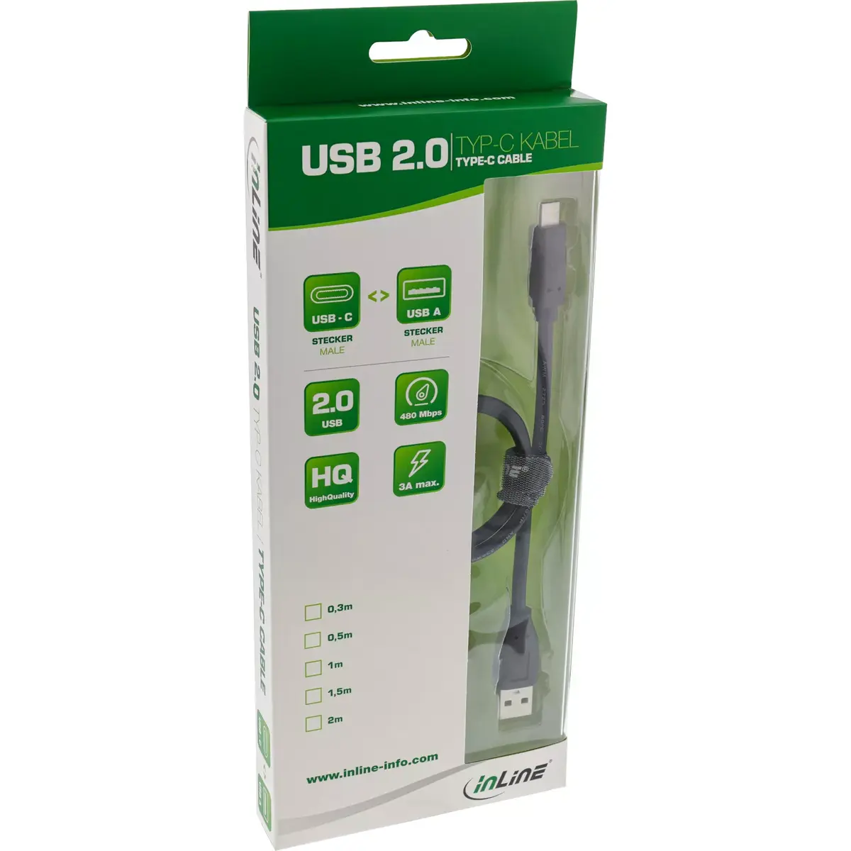 USB 2.0 Кабель InLine USB-C male / USB-A male Photo 2