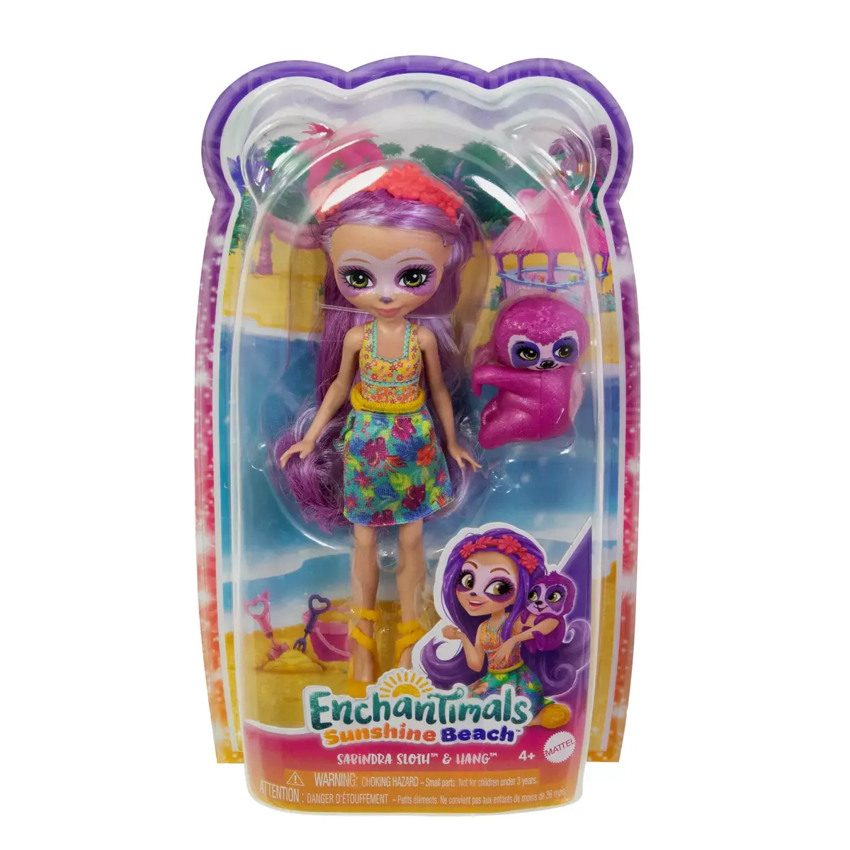 MATTEL Enchantimals Sunshine Beach Sabindra Sloth & Tang lelle Photo 6