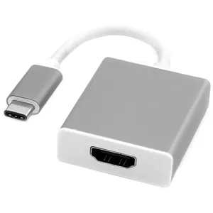 Video kabeļa adapteris ROLINE 12.03.3210 USB Type-C uz HDMI Type A 0.1m Sudrabs