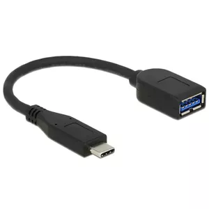 USB Cable DeLOCK USB 3.1 Gen 2 Type-C/Typ-A 0.1 m Black