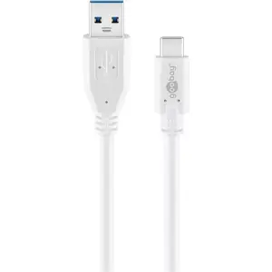 USB Cable Goobay 67188 USB 3.2 Gen 1 1m USB C USB A White