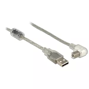 DeLOCK 84811 USB kabelis 0,5 m USB 2.0 USB A USB B Sudrabs, Caurspīdīgs