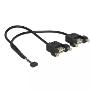 USB Cable DeLOCK 84832 USB 2.0 0.25 m 2 x USB A Black