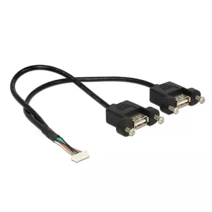 USB Cable DeLOCK 84839 USB 2.0 0.25 m 2 x USB A Black