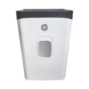 Paper shredder HP ONESHRED Auto 200CC — auto-feeding 200-sheet capacity, micro-cut P-4, 28 L bin, white-gray