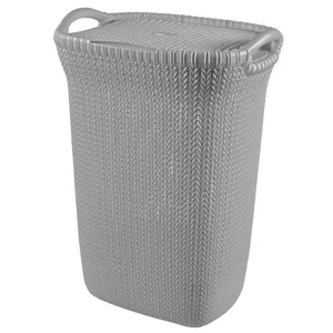 Laundry box Curver Knit 57L, light grey, 45.2×34.1×61.4 cm