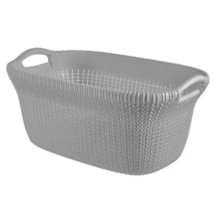 Veļas grozs Curver Knit 40 l (59,5×38,5×27 cm) gaiši pelēks