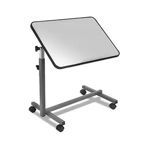Gultas galdiņš HERDEGEN EASY modelis 421000 — kompakts naktsgaldiņš, regulējams augstums 70–105 cm, virsma 600×400 mm, slīpums 0–90°, 4 bloķējami ritenīši, maks. slodze 10 kg