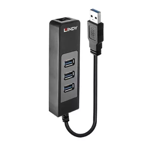 Lindy 43176 хаб-разветвитель USB 3.2 Gen 1 (3.1 Gen 1) Type-A 5000 Мбит/с Черный