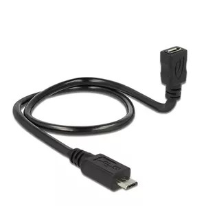 USB kabelis DeLOCK 83925 USB 2.0 0.5 m Micro-USB B USB C melns