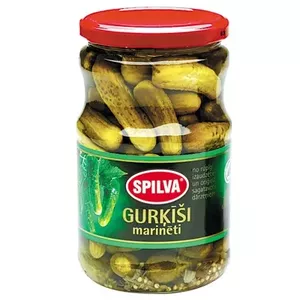 Marinēti skābenīši Spilva 3–6 cm, burka 670 g