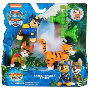 Набор фигурок Spinmaster PAW Patrol Jungle Pups — Чейз, Трекер и Тайгер с пусковым устройством, 3+ лет