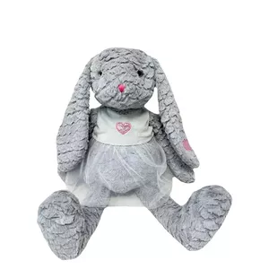 Soft toy Plush Toy TULILO Mascot Rose Bunny 32 cm Grey - plush rabbit 32 cm
