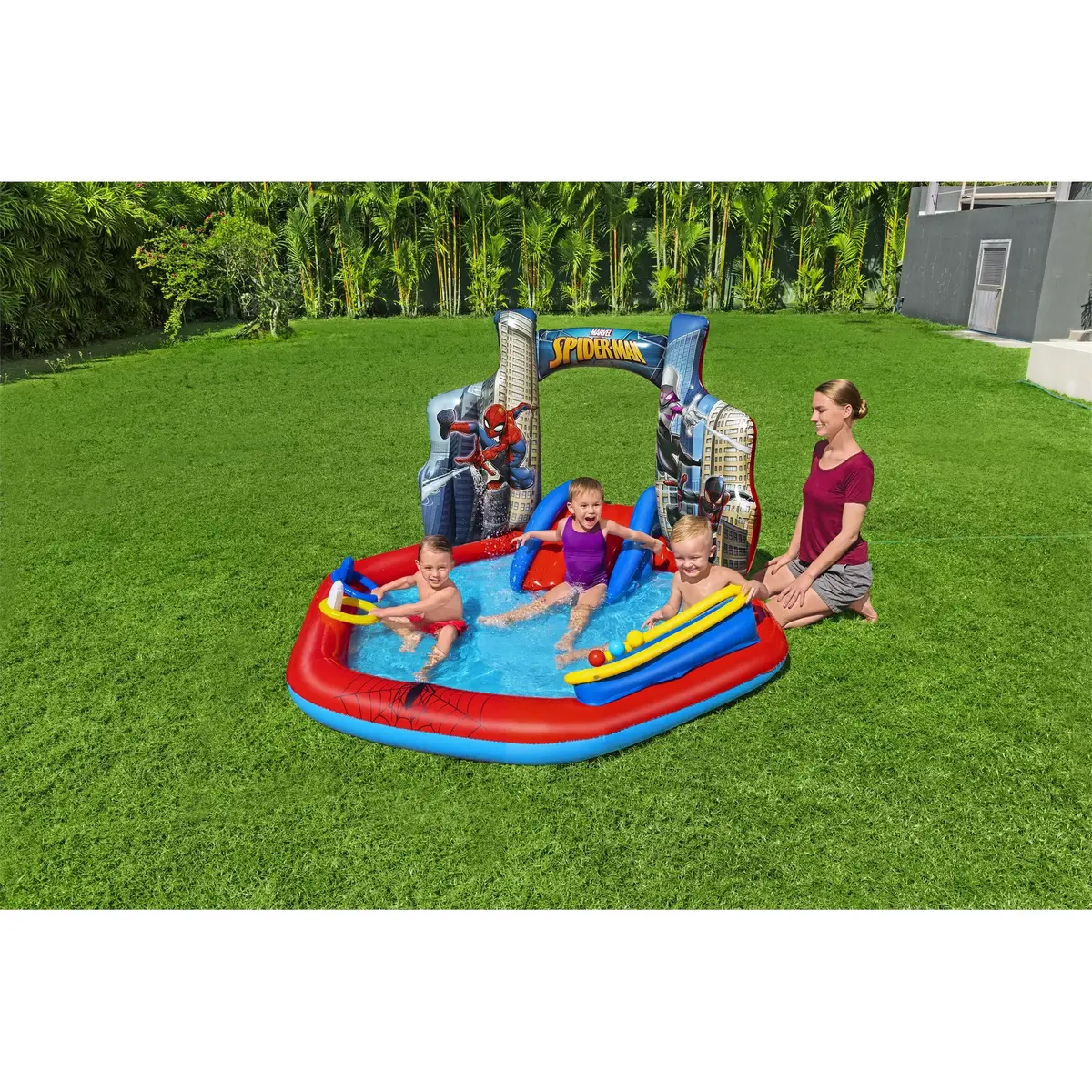 Bestway Spider-Man Uzpūšamais rotaļu centrs 2,11×2,06×1,27 m Photo 2