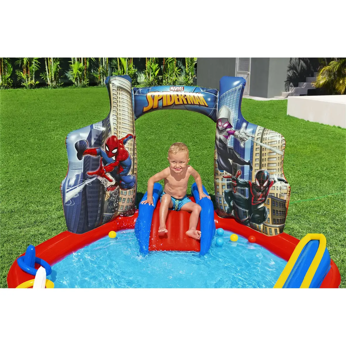 Bestway Spider-Man Uzpūšamais rotaļu centrs 2,11×2,06×1,27 m Photo 3
