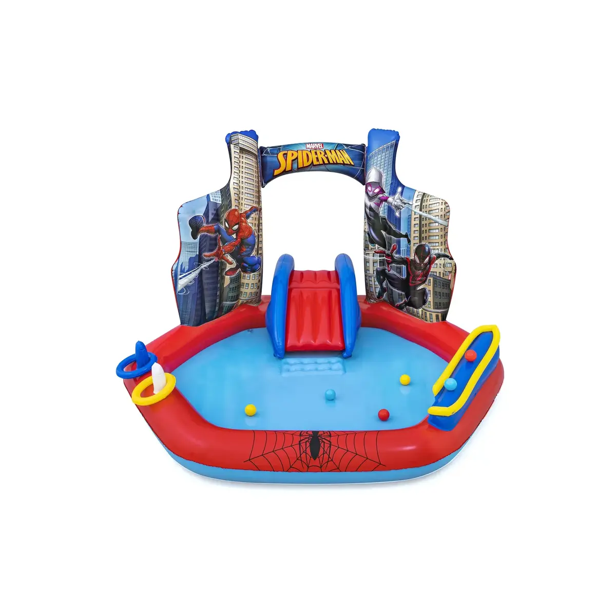 Bestway Spider-Man Uzpūšamais rotaļu centrs 2,11×2,06×1,27 m Photo 14