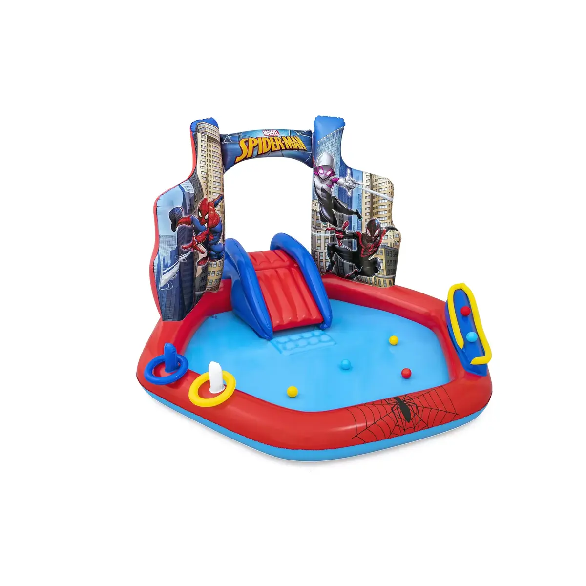 Bestway Spider-Man Uzpūšamais rotaļu centrs 2,11×2,06×1,27 m Photo 15