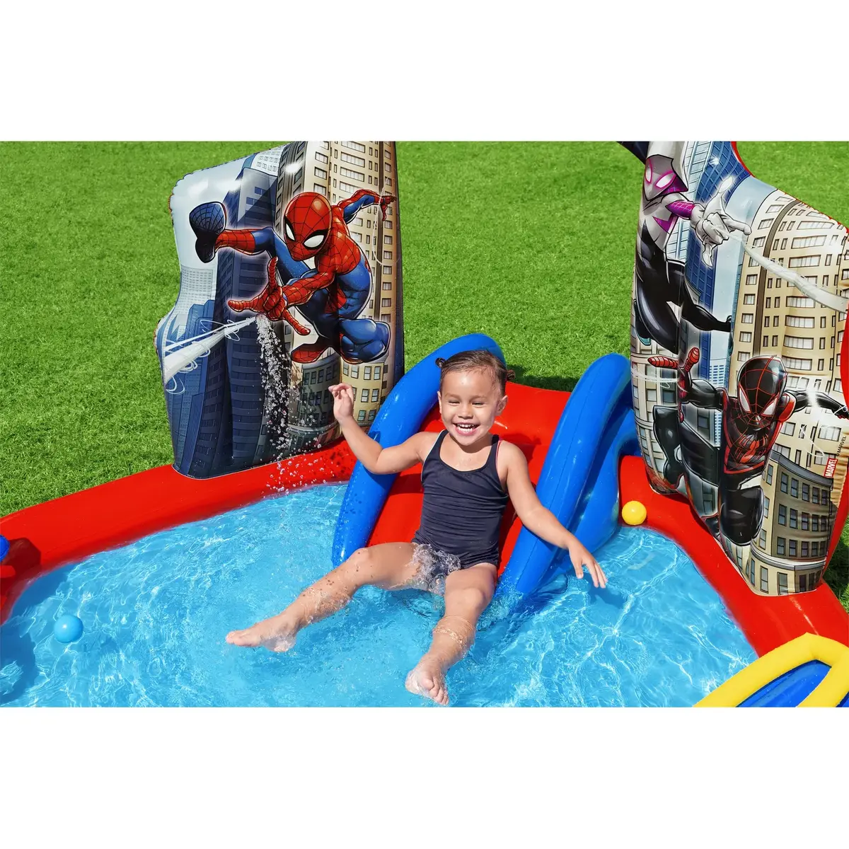 Bestway Spider-Man Uzpūšamais rotaļu centrs 2,11×2,06×1,27 m Photo 16