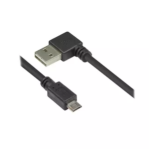 USB kabelis Alcasa 2510-EUM005W 0.5m USB A Micro-USB B Melns