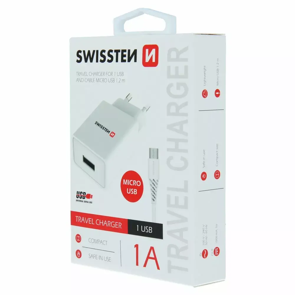 SWISSTEN 22061000 Smart IC ceļojumu lādētājs 1A Photo 2