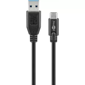 Goobay 73141 USB kabelis 3 m USB 3.2 Gen 1 (3.1 Gen 1) USB A USB C Melns