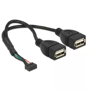 USB cable DeLOCK 84933 USB 2.0 0.2 m 2 x USB A Black