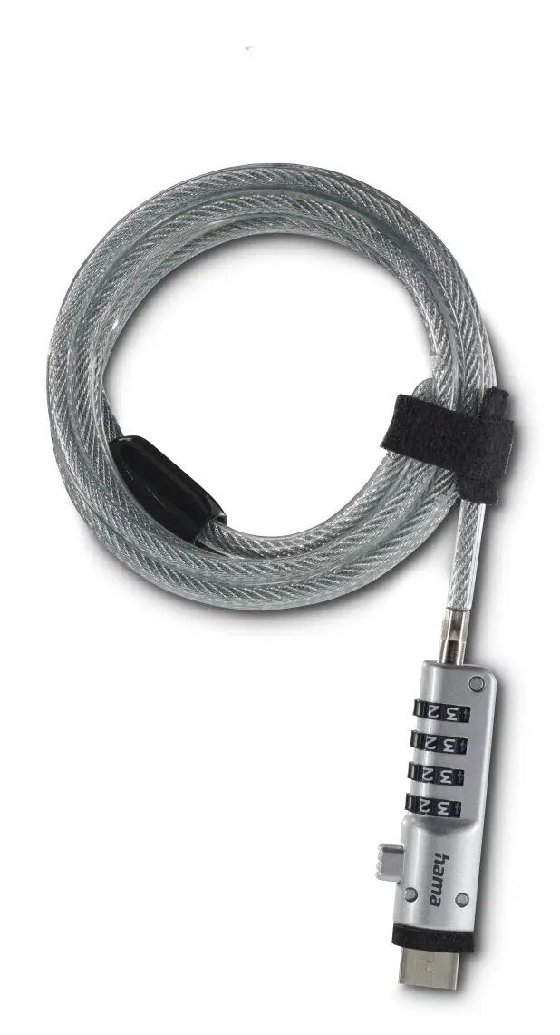 Hama USB trošu slēdzene Sudraba, Caurspīdīga