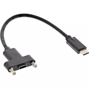InLine USB 3.2 Gen.2 C male/female с фланцем черный 0.20м